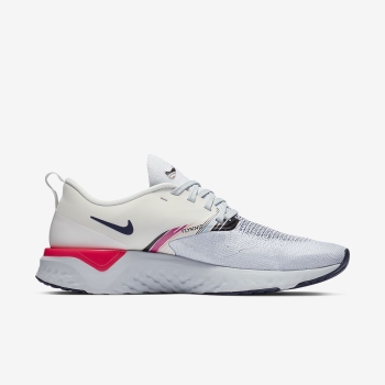 Nike Odyssey React Flyknit 2 Premium - Løbesko - Hvide/Pink/Blå | DK-44583